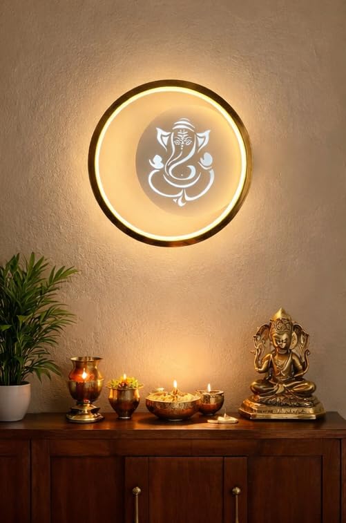 Image of blissbells Crystal Wall Light, LED Decorative Sconce (Ganesh wall Art Sconce)