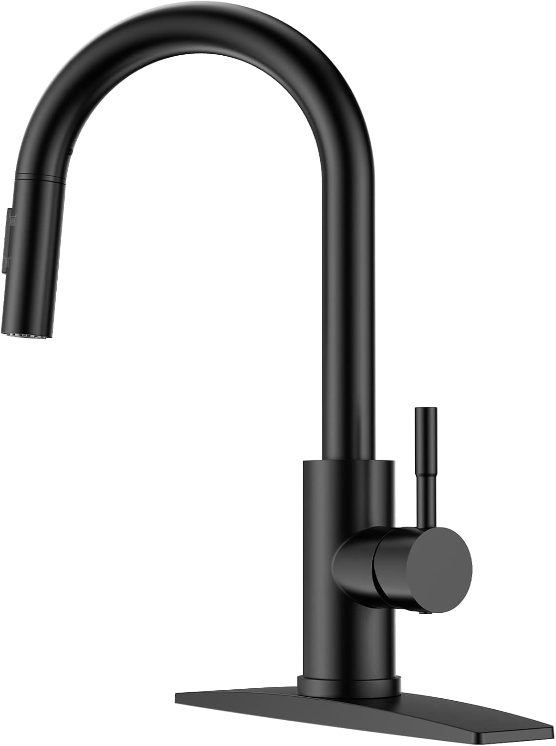 FORIOUS Black Kitchen Faucet, Kitchen Faucets with Pull Down Sprayer, Stainless Steel High Arc