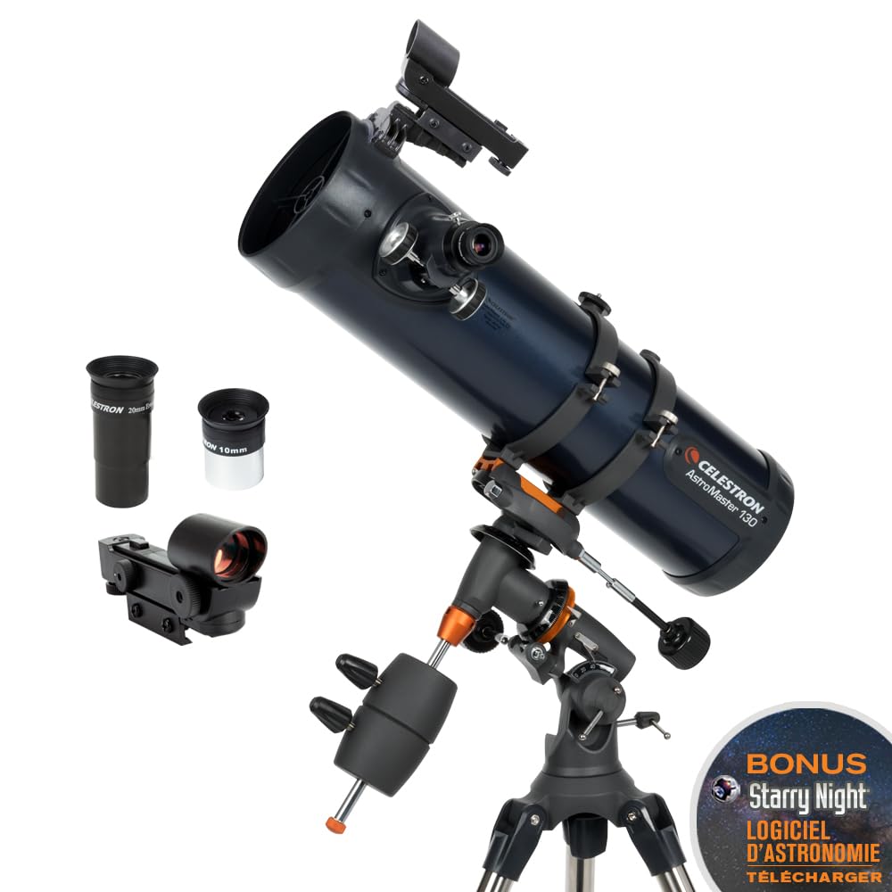 Celestron 31045 AstroMaster 130EQ Newtonian Reflector Telescope, Dark Blue