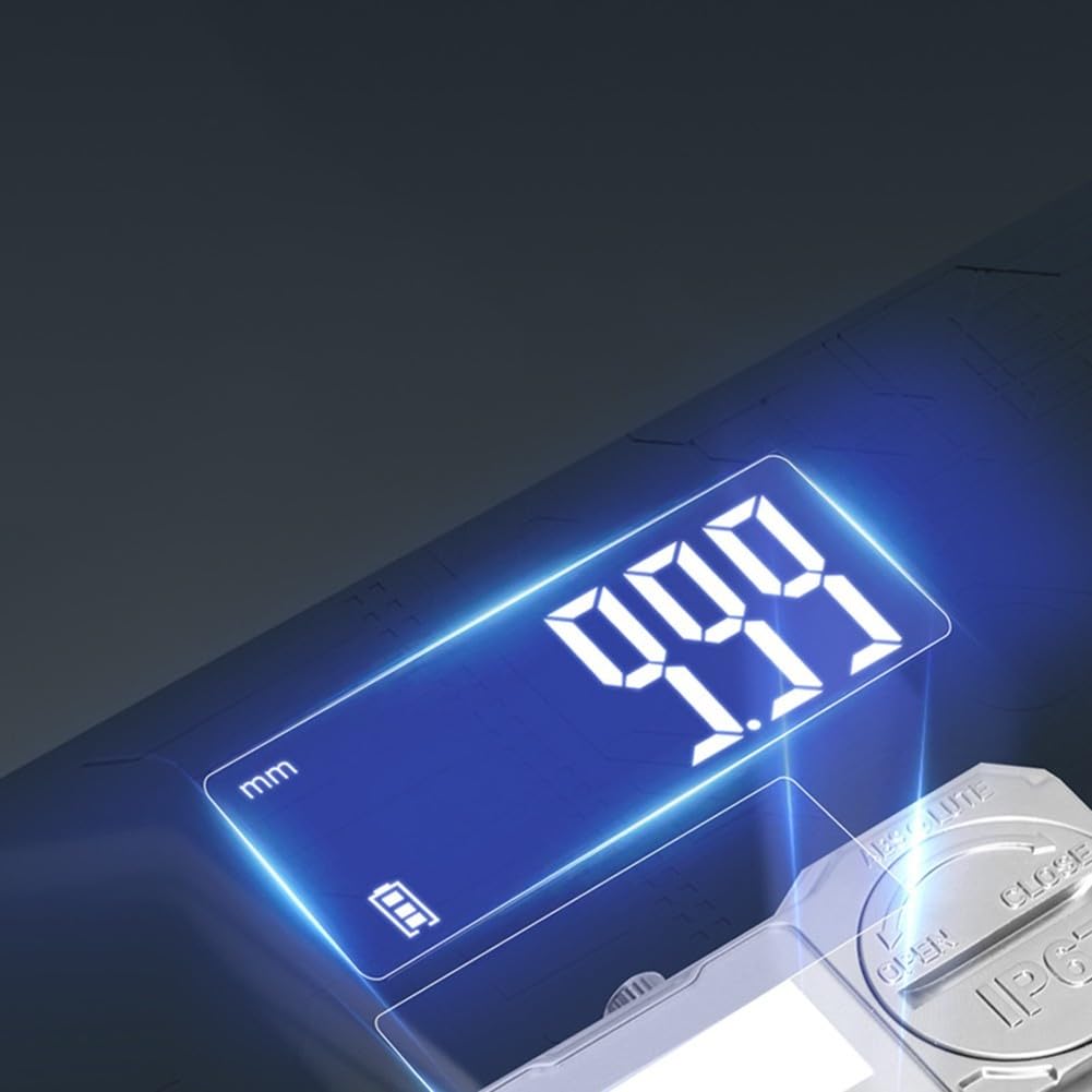 Calibrador digital de 6 pulgadas, herramienta de medición impermeable IP67 con pantalla LCD para lecturas precisas de diámetro interior exterior, profundidad y paso