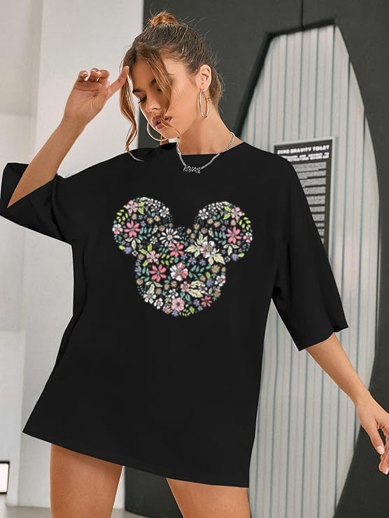 Flower Magic Kingdom Shirts for Women Floral Graphic Tshirt Holiday Vacation Shirt Funny Cute Short Sleeve Tee Tops - Image 2