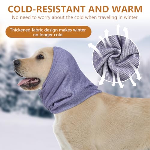 Aomig Ohrenschützer für Hunde Hundemütze Haustier Hunde Gehörschutz Verstellbare Ohrenklappe für Hunde mit Stretchbändern Hund Kopfwickel Hals Wärmer Hunde Ohrenschutz Gehörschutz für Hunde (Lila,L)