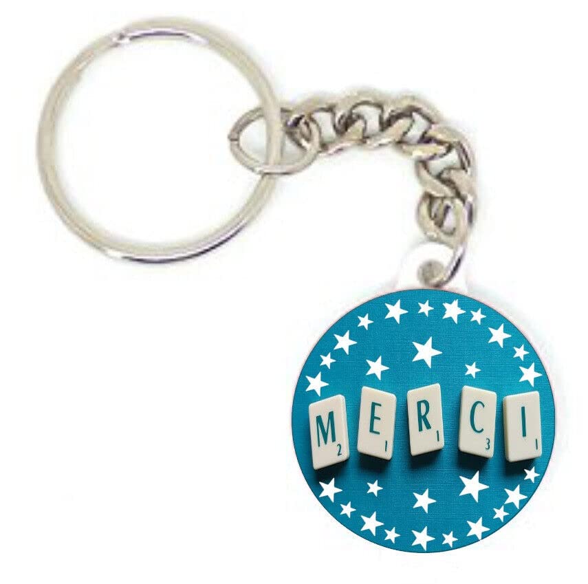 DIY Porte Clé Badge Merci Scrabble Remerciement Idée Petit Cadeau Personnalisé Fait Main Collègue Retraite Voisin Voisine