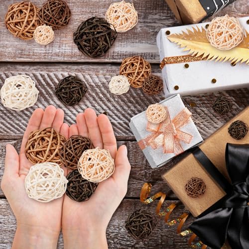Guasslee DECORATIVE BALLS For Bowls Centerpiece, 24Pcs Wicker Rattan Balls Vase Fillers Potpourri Bowl Filler thumb #1