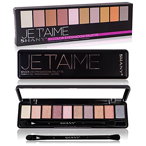Shany Je Taime Travel Eyeshadow Palette - 10 Nude Eye Shadows In Mini Makeup Palette With Blendable Matte And Shimmer Shades And Mirror #TOP1