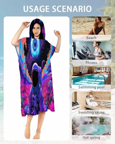 Peignoir langer poncho adulte microfibre piscine plage surf - 5