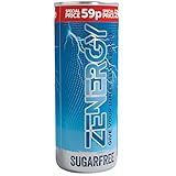 Z-Energy Sugar Free Energy Drink - 24 x 250ml Cans - Perfect For Sports & Studying, Bulk Case Fizzy Drink with Zero Sugar