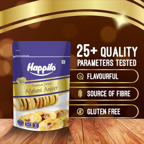 Image of Happilo Premium Dried Afghani Anjeer 400g, Dry Figs for Weight Management, Digestion, Good Health & Rich in Dietary Fiber (Pack of 5)
