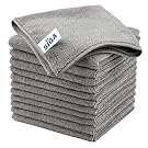 MR.SIGA Microfiber Cleaning Cloth, All-Purpose Microfiber Towels, Streak Free Cleaning Rags, Pack of 12, Grey, Size 32 x 32 cm(12.6 x 12.6 inch)