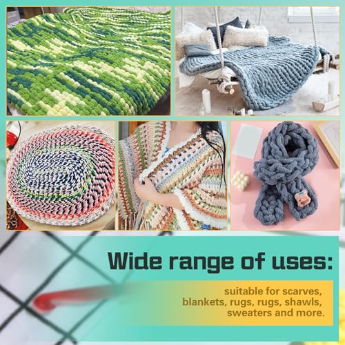 Image of QMNNMA 8 mm Crochet Hook, Large Crochet Hooks, Ergonomic Crochet Hooks | Crochet Hooks for Arthritic Hands, Crochet Needles for Yarn, Ergonomic Knitting Needles for Beginners and Crocheting Yarn