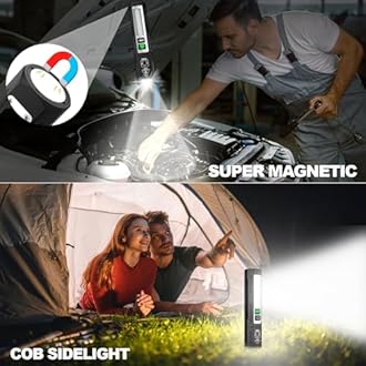 Banral Rechargeable Flashlights High Lumens - Super Bright Small Pocket Magnetic Flashlight, 8 Modes LED Tactical Flash Light, Dual Button Powerful Flashlight for Camping,Stocking Stuffer for Men