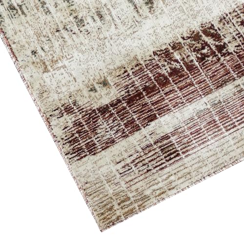 Image of Super Soft Art Collection Abstract Modern Classical Design Carpets Highest Density Silk Carpets for Home Living Room Bedroom /Hall (3x5 Feet (90x150 cm) Multi Vintage C)