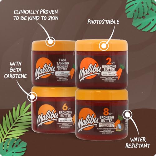 Malibu schnell bräunende, wasserfeste LSF 2 Bronzing Body Butter mit Beta-Carotin, 300 ml, Lotion – Ansicht 2