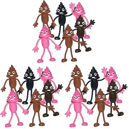 ArtCreativity Bendable Poop Toys - Set of 12 Flexible Poop