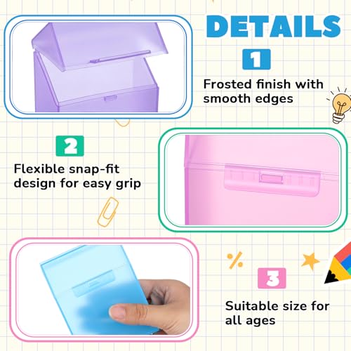 Image of Clabby 16 Pcs Clear Plastic Crayon Boxes Hold 24 Count, Colorful