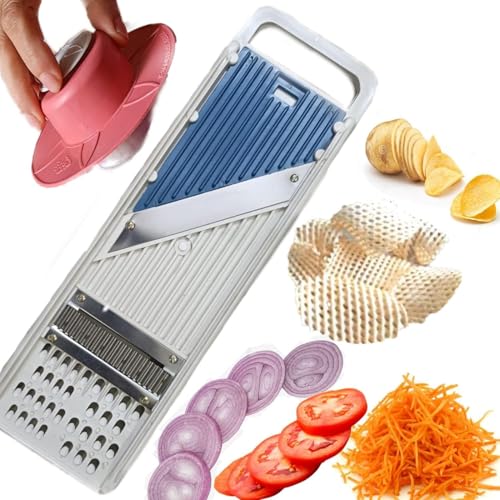 Image of Ni Product Vegetable Slicer & Chopper | Multipurpose Kitchen Grater & Peeler for Potato, Onion, Tomato, Carrot, Cucumber, Garlic | Adjustable Blades
