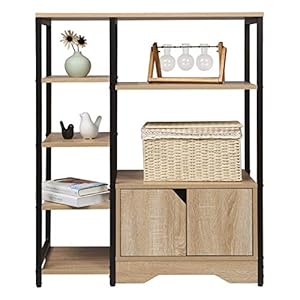 WOLTU Bücherregal Standregal mit Türen RGB08hei