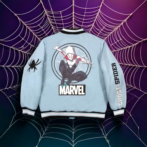 Image of Marvel Superheroes Boy's Bomber Jacket - Spider-Man, Miles Morales, Black Panther, Ghost-Spider, Venom Bomber Jacket for Kids