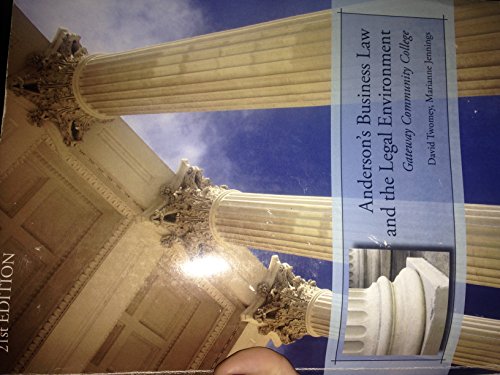 Anderson's Business Law and the Legal Environme... 1133768571 Book Cover