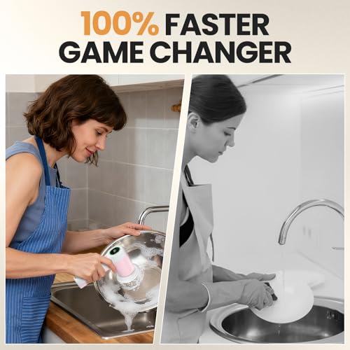 Image of Electric Spin Scrubber for Bathroom and Shower Cleaning SD-CTB02 | 2 Speeds Cordless Power Cleaning Brush, 6 Replaceable Brush Heads, IPX7 Waterproof, For Bathroom, Sink, Tile, Kitchen, Grout