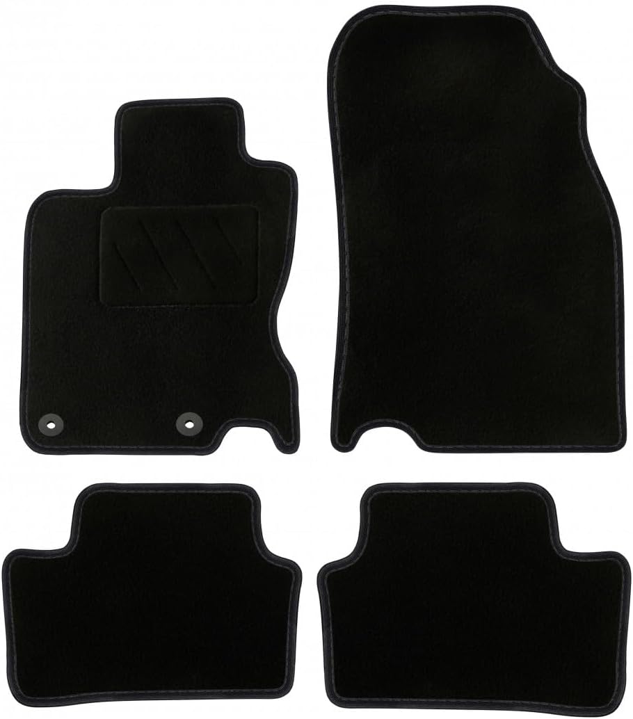 Tapis De Sol Sur Mesure Citroën C2 2003-2009 – Velours Noir Premium, Antidérapant, Renfort Talon, Protection Parfaite Pour Votre Voiture