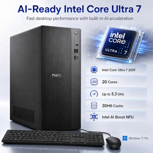 Dell Tower Desktop Computer, Intel Ultra 7 265F, 32GB RAM, 1TB SSD - image 2