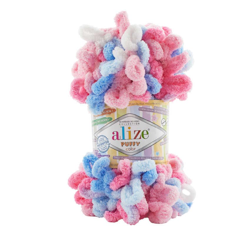 5 Balls/Skeins Alize Puffy Color Baby Big Loop Blanket Yarn 100% Micropolyester Soft Wool Each Ball 100g 9m - 6525