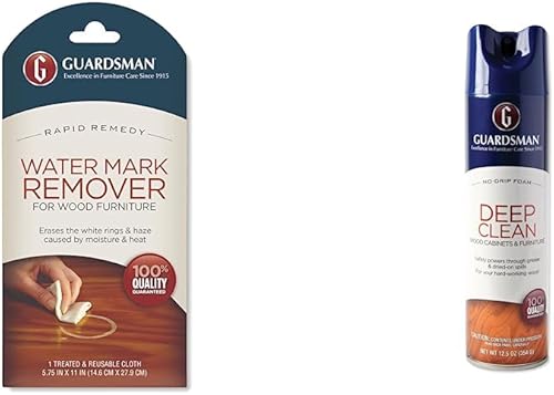 Guardsman Paño removedor de marcas de agua  Borra anillos blancos y neblina causada por la humedad y el calor  Reutilizable  405200 y limpieza