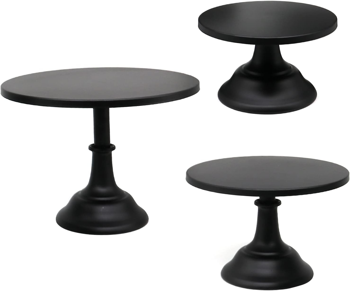 3-Set Cake Stands, Black Dessert Display Plate Cupcake Stands for Baby Shower Wedding Birthday Party Celebration Home Decor