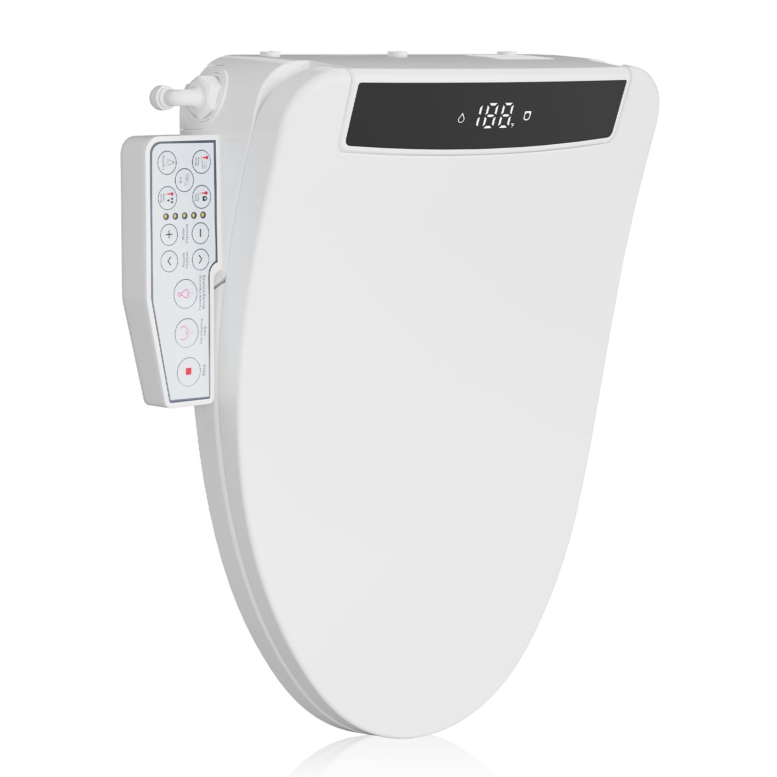 Hawkrown Electric Smart Toilet Seat, Upgraded Heated Bidet with Adjustable Instant Warm Water and Warm Dryer, Night Light, Slow Close Lid (Elongated (Side Arm Control))