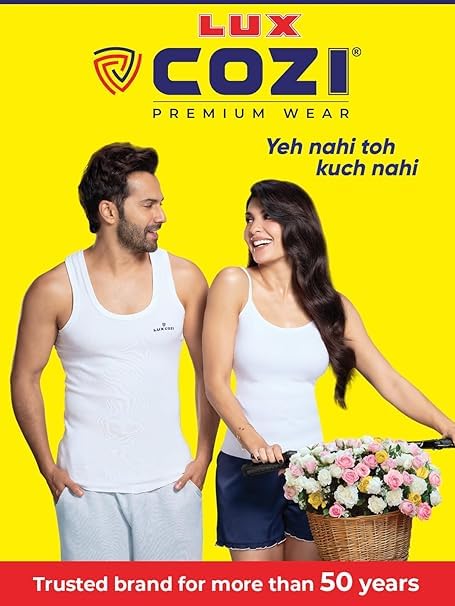 Image of Lux Cozi 100% Cotton Men Sleeveless Round Neck Vest - Modern White Baniyan for Men, Pack of 3