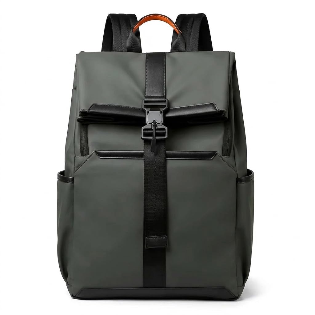 Premium Roll-Top Laptop Backpack for Men & Women – Waterproof Travel Backpack with Anti-Theft Buckle, Large Capacity Expandable Design, Laptop Compartment, Office & College Bag-image-2