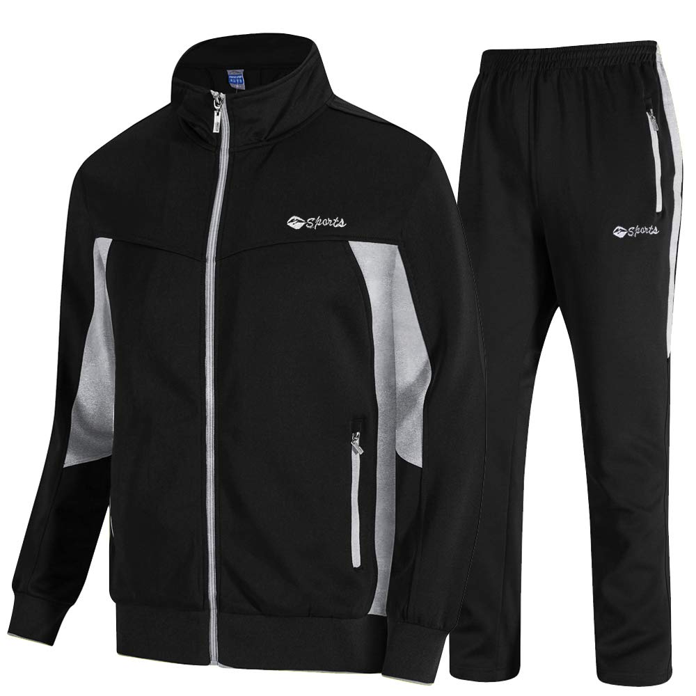 Gopune Men's Athletic Tracksuit Full Zip Warm Jogging Sweat Suits