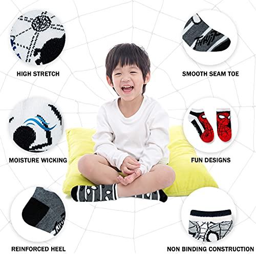 Marvel Spider-Man Socks For Boys, 10 Pairs Low Cut Socks For Boys Ages 3-9 #TOP1