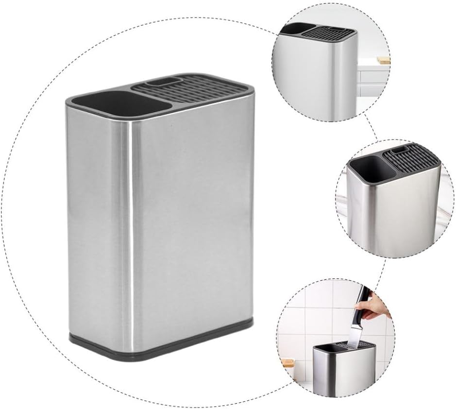 Stainless Steel Cutlery Bucket, 430 Kitchen Knife Storage Stand