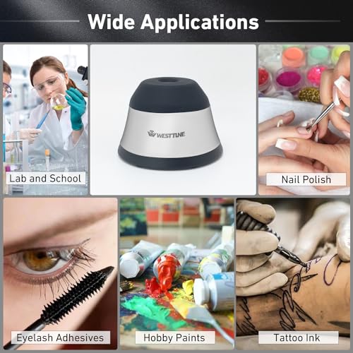 Image of Vortex Mixer 4000rpm, Mini Vortex Mixer for Paints,Nail Polish,Tattoo Ink,Eyelash Adhesives and Acrylic Paints Mixing,Vortex Shaker for Test Tubes and Centrifuge Tubes 50ML