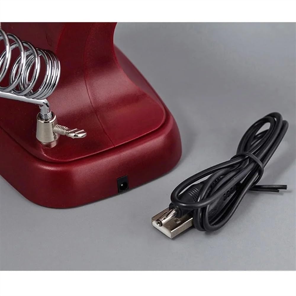 Ricambi per Microscopi da Laboratorio Lente d'ingrandimento da scrivania rossa Supporto for riparazione lampada for lente con clip ausiliaria for saldatura di terza mano tavolo 3X 4.5X LED