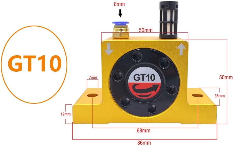 Miniatura 3 de Vibrador de turbina neumática GT10 Serie GT Vibrador de turbina neumática 18 "Componentes del sistema neumático industrial Vibradores de turbina de