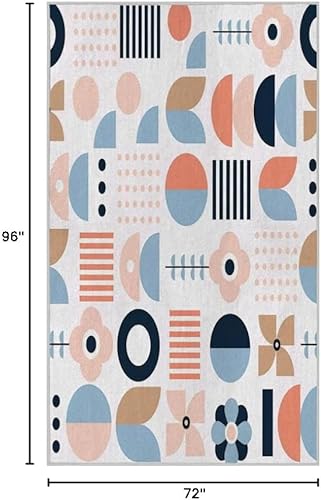 Miniatura 3 de Alfombra de área pequeña de flores de 2 x 3 pulgadas, lavable, alfombra de entrada con estampado retro, suave, antideslizante, para puerta