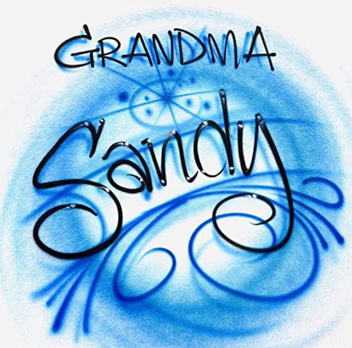 Airbrush Blue Swirls, Personalized with Name T Shirt3