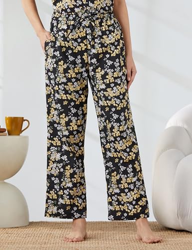Image of Amazon Brand - Myx Women Cotton Shirt and Relaxed Pajama Set | Night Suit Set (Available in Plus Sizes)
