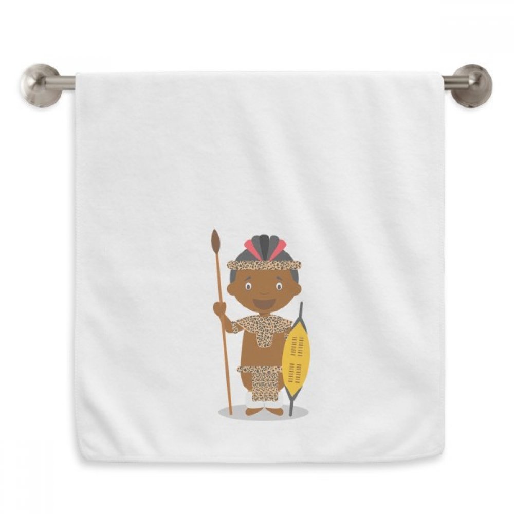 Serviette de bain Afrique du Sud blanche 13x29 pouces essuie-main motif diadème