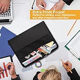 ABC life Expanding File Organiser 13 Pockets, A4 Accordion File Folder Document Organiser Expanding File Folder with Zipper Closure, Expandable Folder Organiser Box File Wallet, Black - Image 6