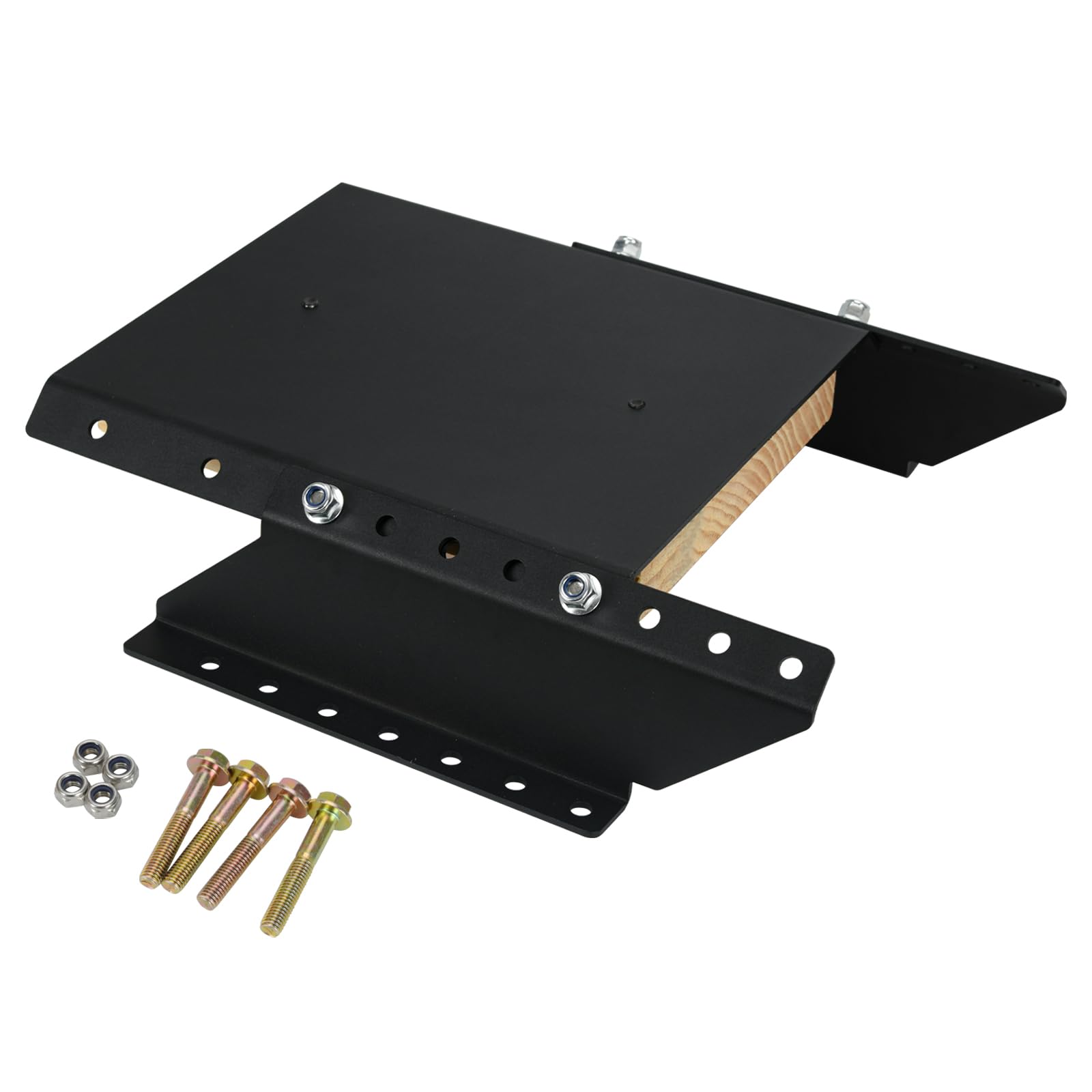 MJ-1-DP Jack Plate 4'' Setback Small Engine Jack Plate for Outboard Motor Up to 35 HP, Manual Adjustable Distance Between Engine and Transom, Wooden