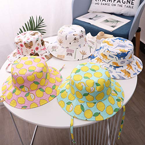KESYOO Chapéu de Proteção Solar com Estampa de Bebê Meninos Meninas Algodão Respirável Chapéu de Sol