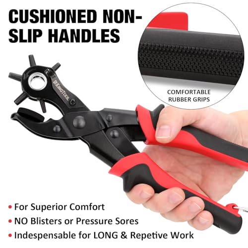 Foto de KingTool Juego de perforadores de cuero, perforadora rotativa súper resistente, herramienta para hacer varios tamaños de agujeros (imagen 6)