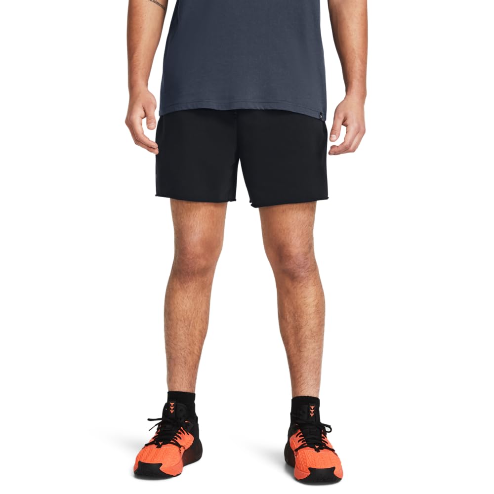 Under Armour Men's Project Rock Terry Shorts, (001) Black / / Downpour Gray, Large