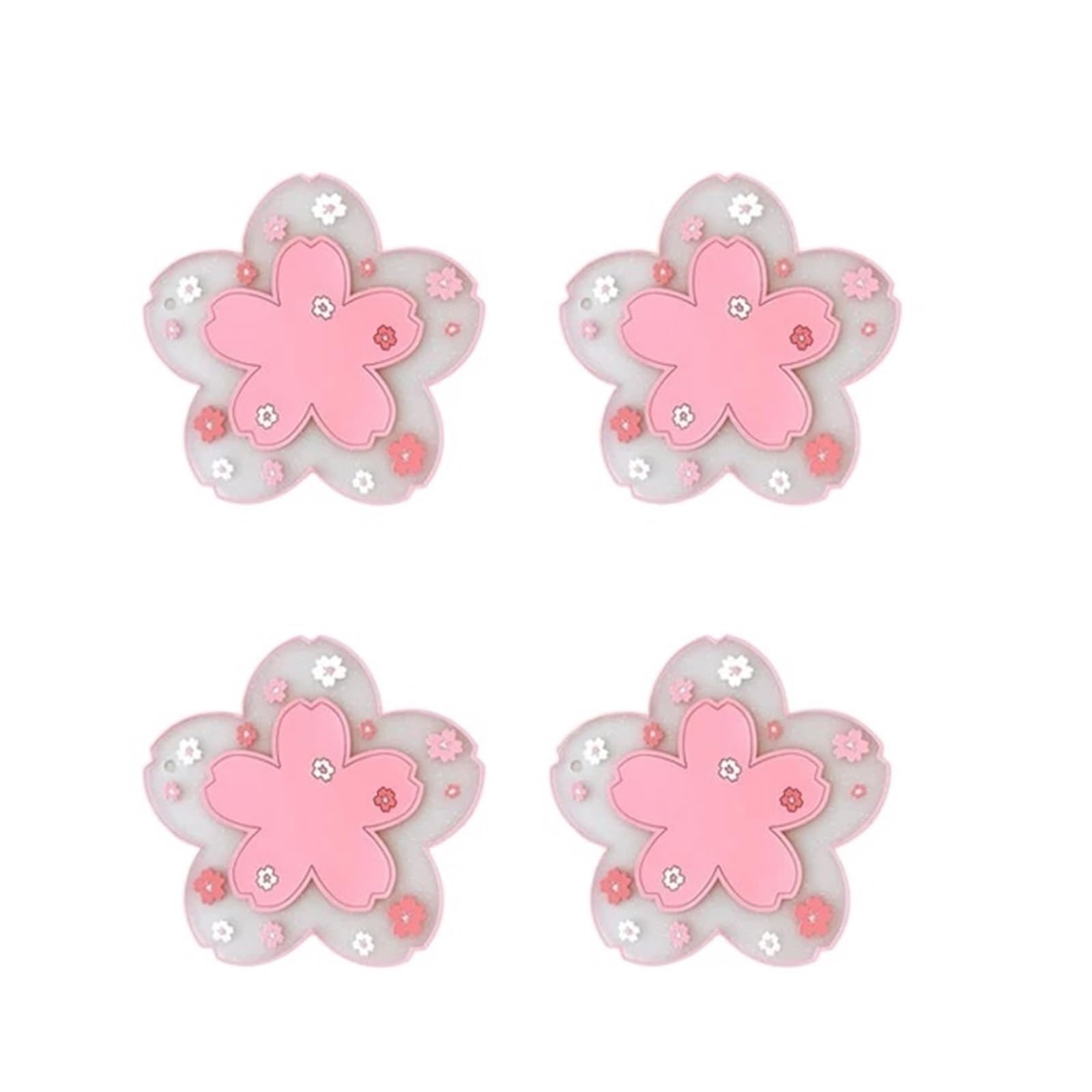 4/6/12pcs Cherry Blossom Coaster Tea Cup Mat Sakura Insulation Table Mats for Milk Mug Drink Coasters(6PCS)