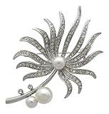 Un conjunto impresionante de Pave de diamantes y Pearl Broche/novia broche