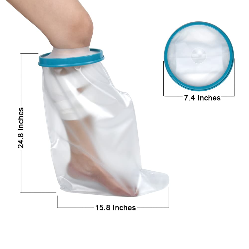 Coprigambe impermeabile per doccia, protezione in plastica stagna, riutilizzabile, per gambe, ginocchio, piede, caviglia, ferita